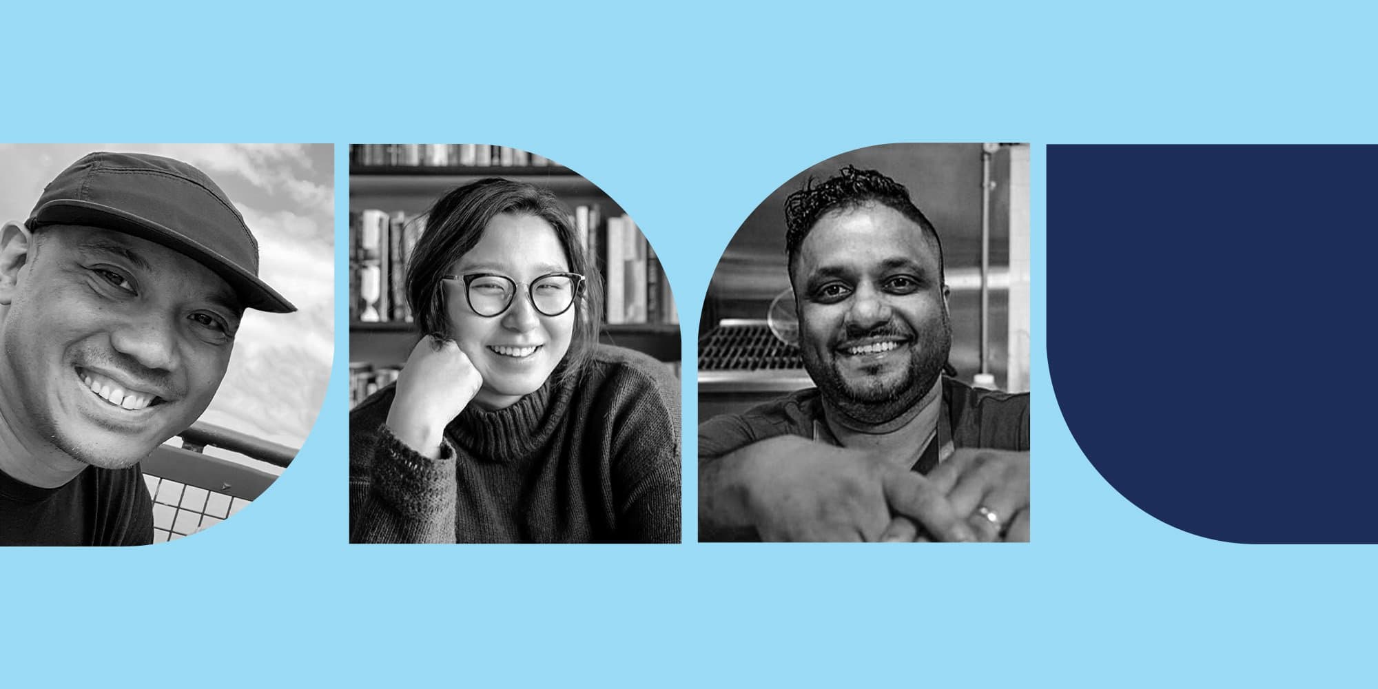 From left: ﻿Terrence Santos of Anak Toy Kompany, Lucy Yu of Yu and Me Books, and Juby George of Smell the Curry