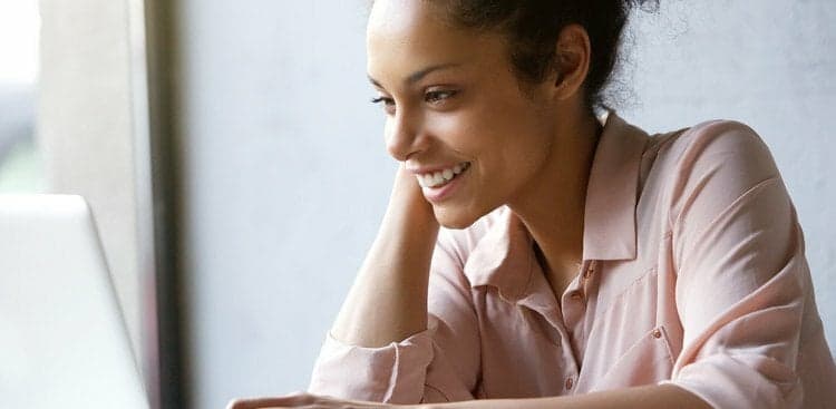 young woman job searching